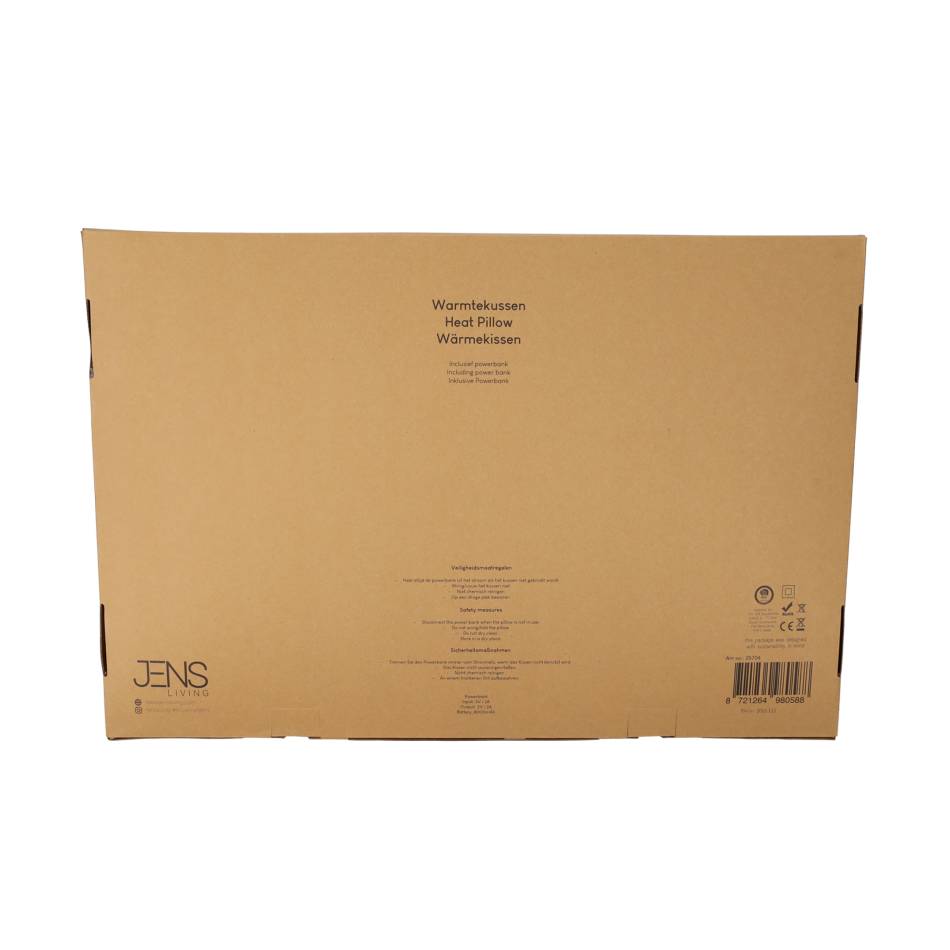 JENS Living Warmtekussen RPET 60x40 Donkergrijs