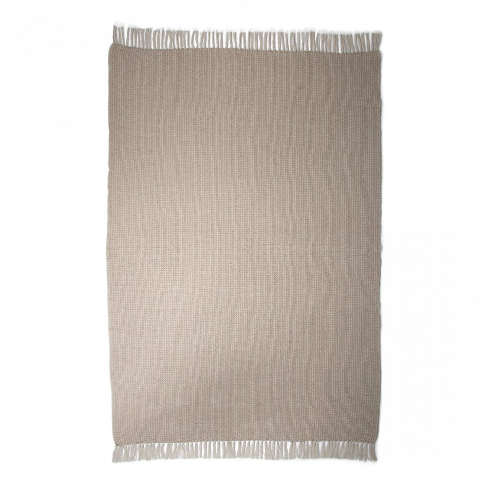 JENS Living Recycled Cotton Plaid Wafel Beige