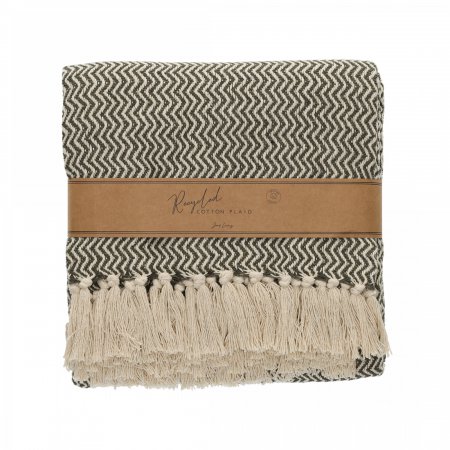 JENS Living Recycled Cotton Plaid Visgraat Groen