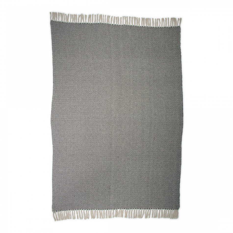 JENS Living Recycled Cotton Plaid Visgraat Zwart