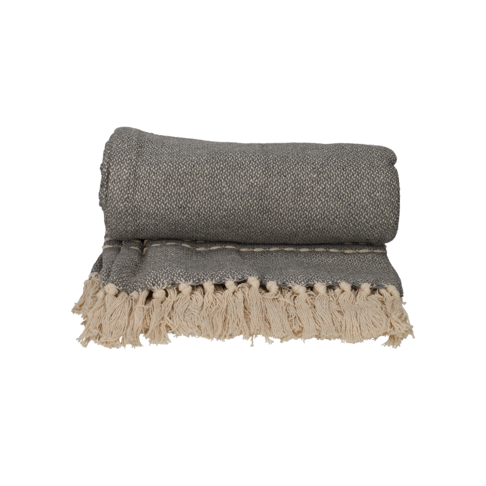 JENS Living Recycled Cotton Plaid Juul Grijs