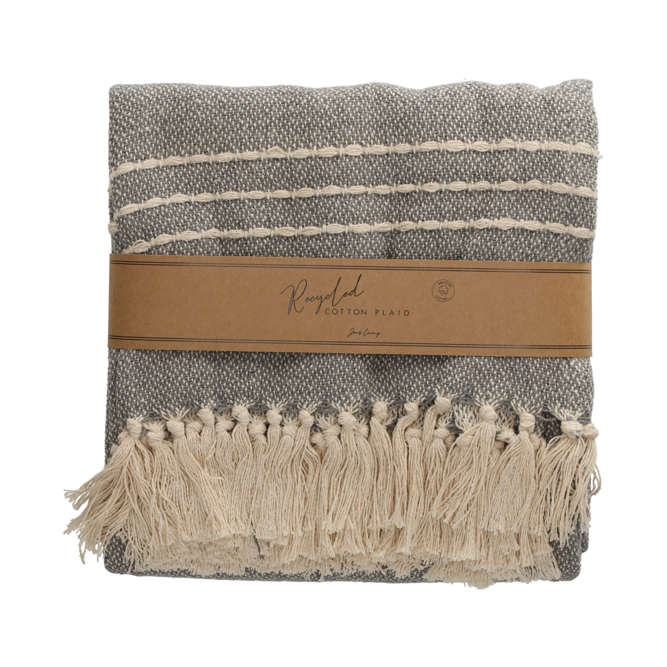 JENS Living Recycled Cotton Plaid Juul Grijs