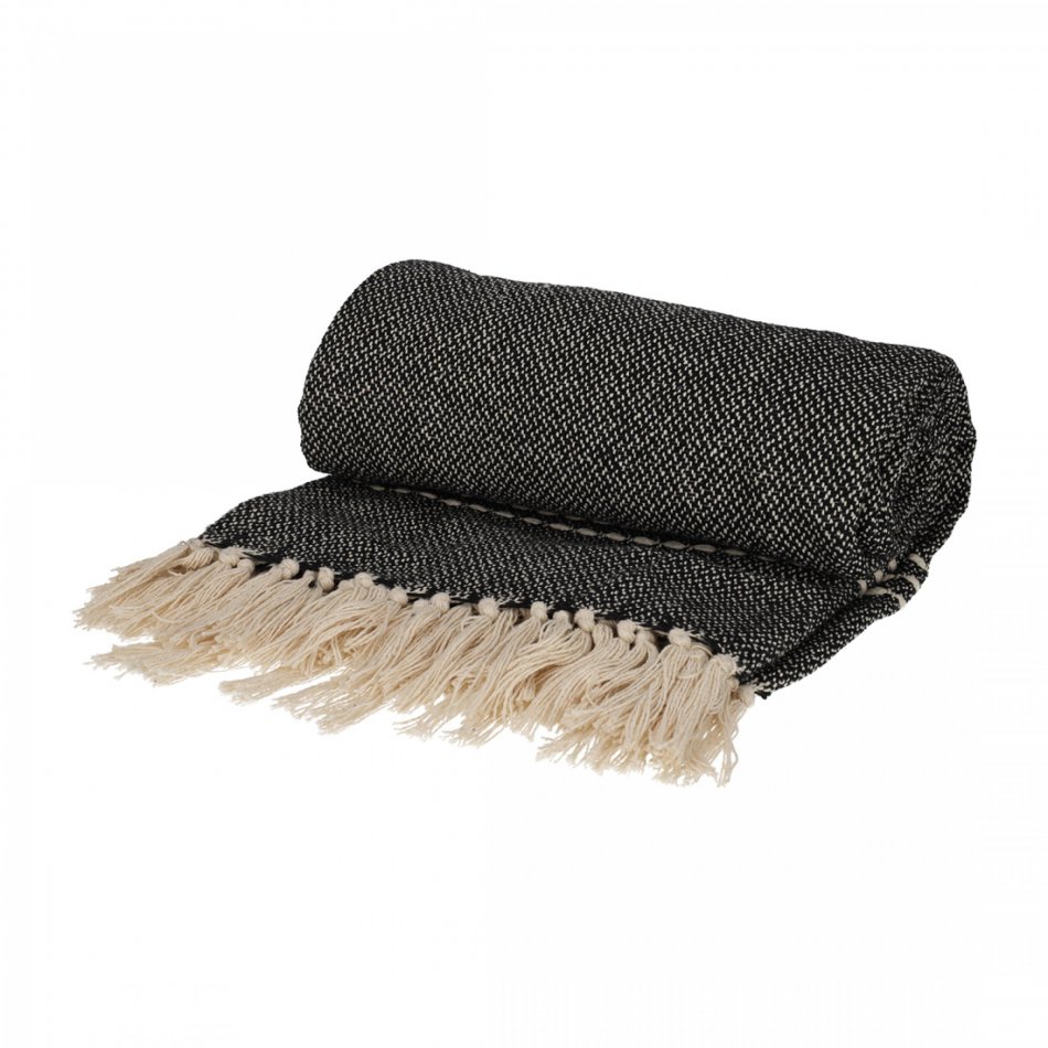 JENS Living Recycled Cotton Plaid Juul Zwart