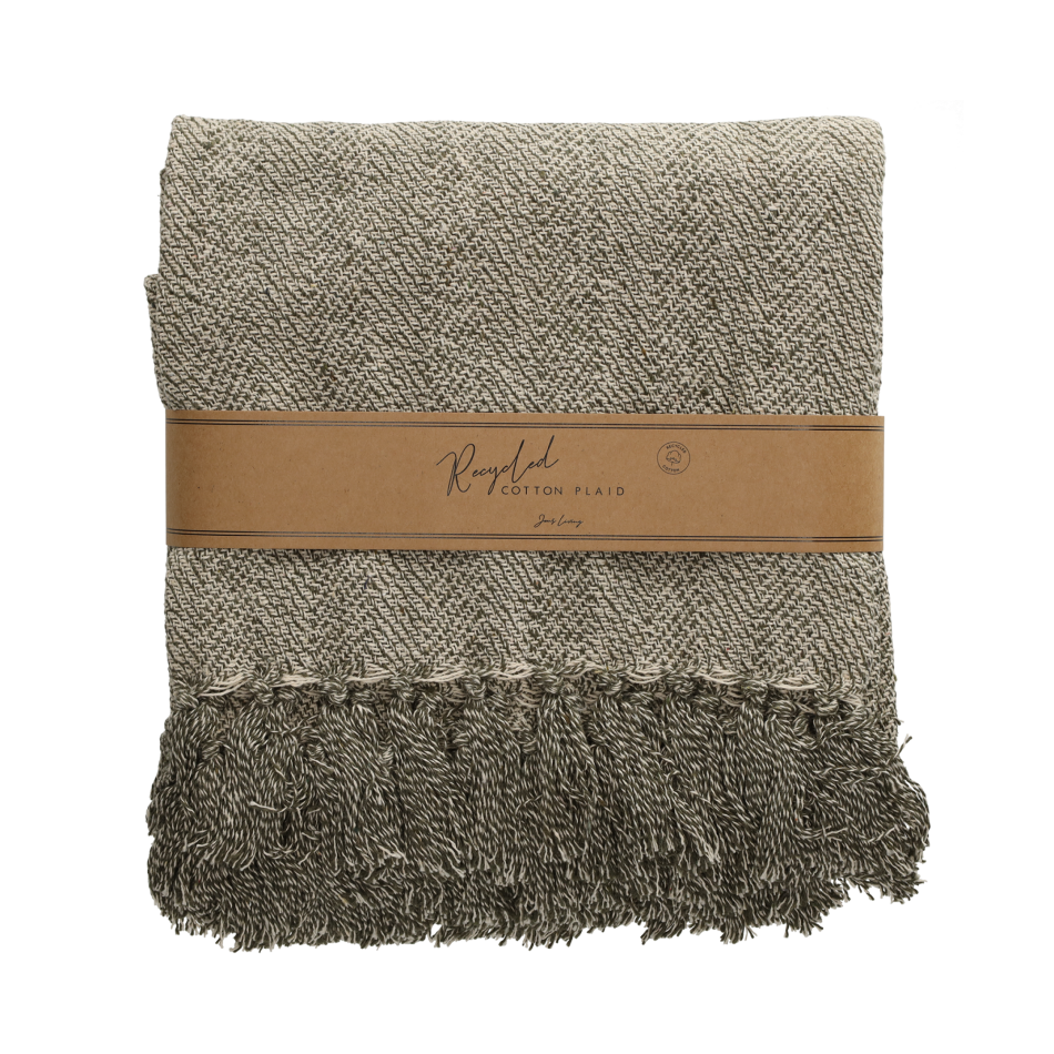 JENS Living Recycled Cotton Plaid Noor Groen