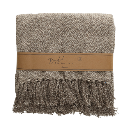 JENS Living Recycled Cotton Plaid Noor Grijs