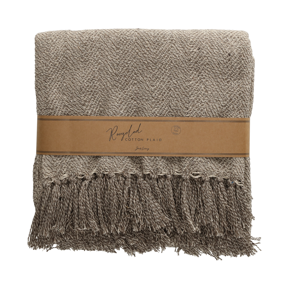 JENS Living Recycled Cotton Plaid Noor Grijs