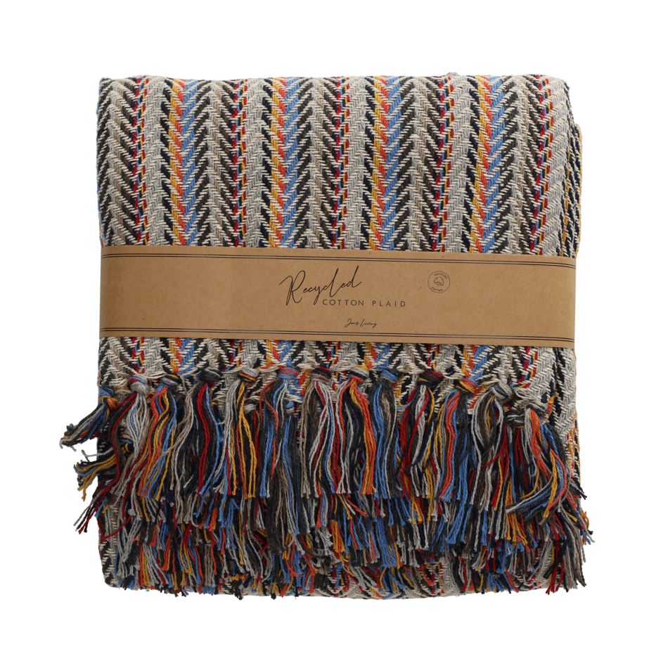 JENS Living Recycled Cotton Plaid Pip Multicolor