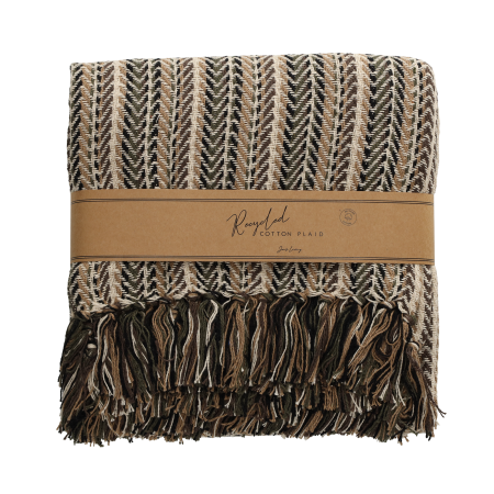 JENS Living Recycled Cotton Plaid Pip Naturel